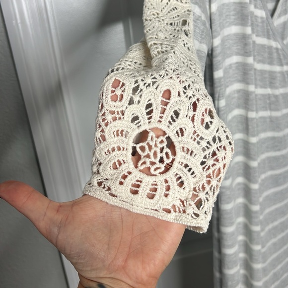 NEW Soft Surroundings T-Shirt Lace Sleeve Dress NWOT - Picture 3 of 6